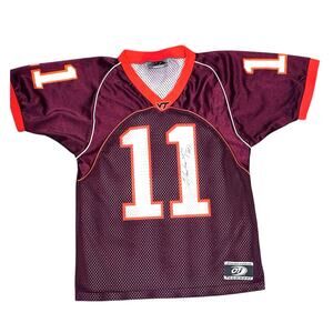 Boys Youth MED Virginia Tech Sign Vintage Jersey 2000s Number 11 Multi Signature